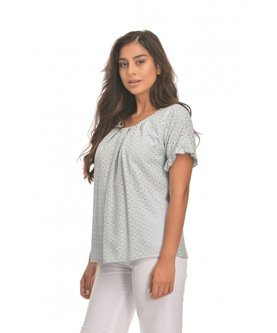 ΜΠΛΟΥΖΑ BRODERIE ME ΠΙΕΤΕΣ